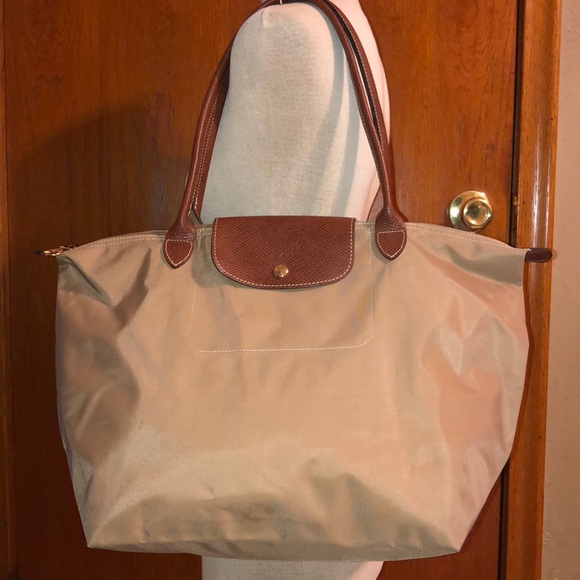 longchamp le pliage beige large